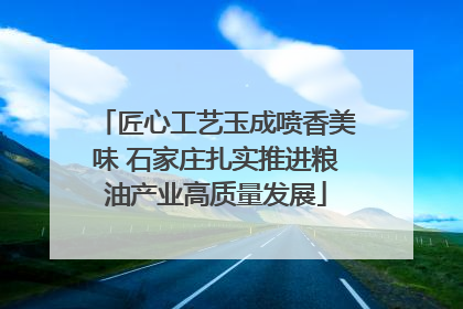 匠心工艺玉成喷香美味 石家庄扎实推进粮油产业高质量发展