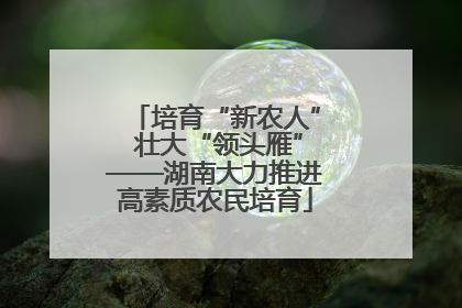 培育“新农人” 壮大“领头雁”——湖南大力推进高素质农民培育