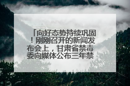 向好态势持续巩固！刚刚召开的新闻发布会上，甘肃省禁毒委向媒体公布三年禁毒工作“成绩单”