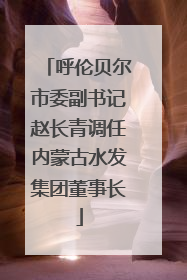 呼伦贝尔市委副书记赵长青调任内蒙古水发集团董事长