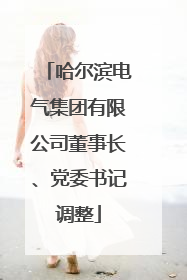 哈尔滨电气集团有限公司董事长、党委书记调整