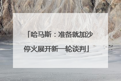 哈马斯：准备就加沙停火展开新一轮谈判