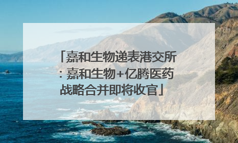 嘉和生物递表港交所：嘉和生物+亿腾医药战略合并即将收官