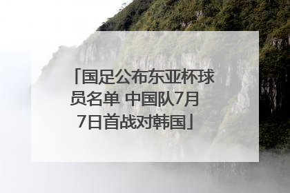 国足公布东亚杯球员名单 中国队7月7日首战对韩国