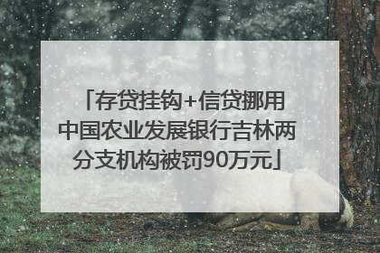 存贷挂钩+信贷挪用 中国农业发展银行吉林两分支机构被罚90万元