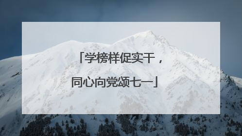 学榜样促实干，同心向党颂七一