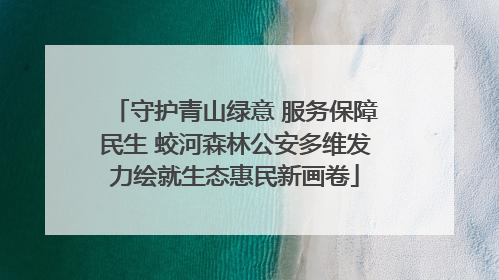 守护青山绿意 服务保障民生 蛟河森林公安多维发力绘就生态惠民新画卷
