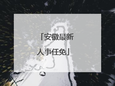 安徽最新人事任免