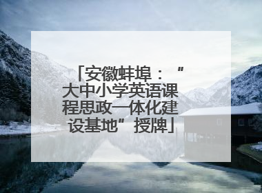 安徽蚌埠：“大中小学英语课程思政一体化建设基地”授牌