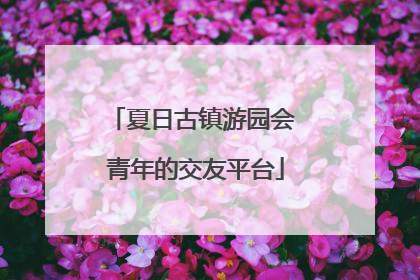 夏日古镇游园会 青年的交友平台