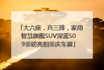 大六座，真三排，家用智慧旗舰SUV深蓝S09重磅亮相重庆车展