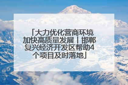 大力优化营商环境 加快高质量发展丨邯郸复兴经济开发区帮助4个项目及时落地