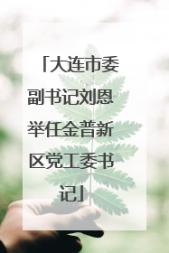 大连市委副书记刘恩举任金普新区党工委书记
