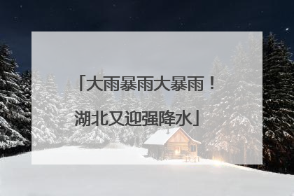 大雨暴雨大暴雨！湖北又迎强降水