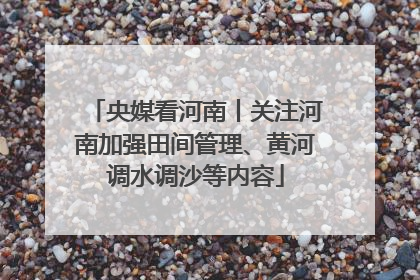 央媒看河南丨关注河南加强田间管理、黄河调水调沙等内容