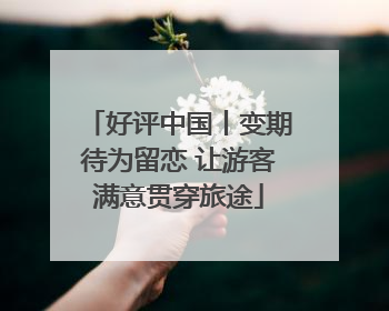 好评中国丨变期待为留恋 让游客满意贯穿旅途