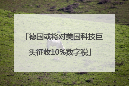 德国或将对美国科技巨头征收10%数字税