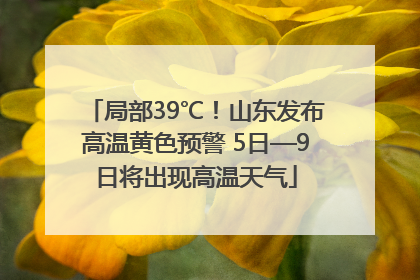 局部39℃！山东发布高温黄色预警 5日—9日将出现高温天气