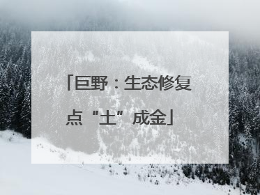 巨野：生态修复点“土”成金