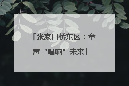 张家口桥东区：童声“唱响”未来