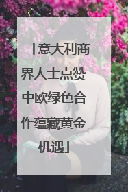 意大利商界人士点赞中欧绿色合作蕴藏黄金机遇