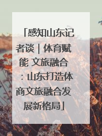 感知山东记者谈｜体育赋能 文旅融合：山东打造体商文旅融合发展新格局