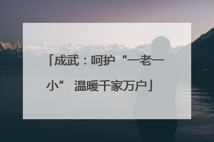 成武：呵护“一老一小” 温暖千家万户