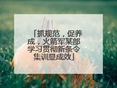抓规范，促养成，火箭军某部学习贯彻新条令集训显成效