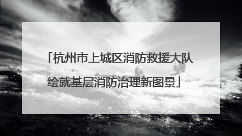 杭州市上城区消防救援大队绘就基层消防治理新图景