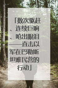 数次驱赶、连续巨响、呛出眼泪——直击以军在巴勒斯坦难民营的行动