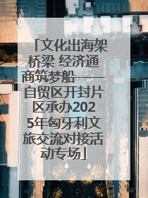 文化出海架桥梁 经济通商筑梦船——自贸区开封片区承办2025年匈牙利文旅交流对接活动专场