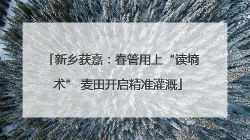新乡获嘉：春管用上“读墒术” 麦田开启精准灌溉