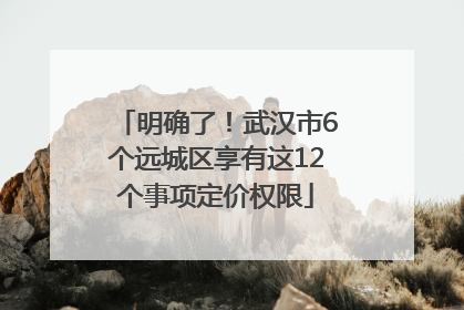 明确了！武汉市6个远城区享有这12个事项定价权限