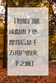 智能门锁成隐患？热搜背后是千万用户的夹手之痛