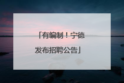 有编制！宁德发布招聘公告