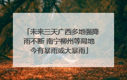 未来三天广西多地强降雨不断 南宁柳州等局地今有暴雨或大暴雨
