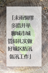 未雨绸缪 多措并举 聊城市城管局扎实做好城区防汛备汛工作