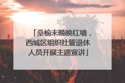 桑榆未晚映红墙，西城区组织社管退休人员开展主题宣讲