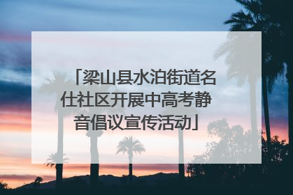 梁山县水泊街道名仕社区开展中高考静音倡议宣传活动