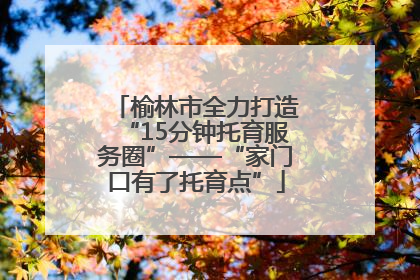 榆林市全力打造“15分钟托育服务圈”——“家门口有了托育点”