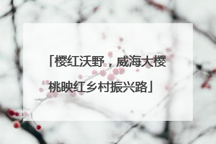 樱红沃野，威海大樱桃映红乡村振兴路