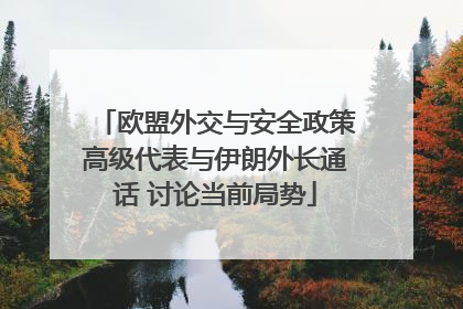 欧盟外交与安全政策高级代表与伊朗外长通话 讨论当前局势