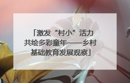 激发“村小”活力 共绘多彩童年——乡村基础教育发展观察