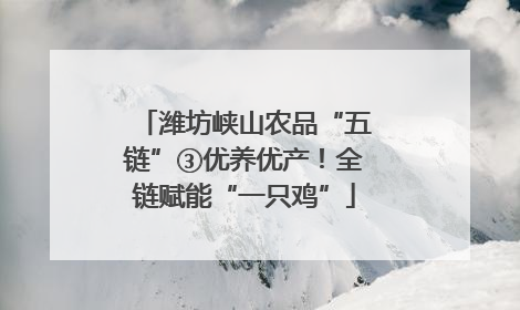 潍坊峡山农品“五链”③优养优产！全链赋能“一只鸡”