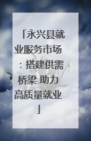 永兴县就业服务市场：搭建供需桥梁 助力高质量就业