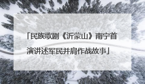 民族歌剧《沂蒙山》南宁首演讲述军民并肩作战故事