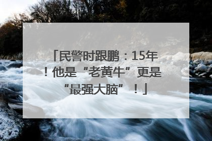 民警时跟鹏：15年！他是“老黄牛”更是“最强大脑”！