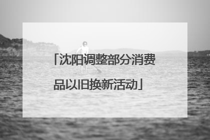 沈阳调整部分消费品以旧换新活动