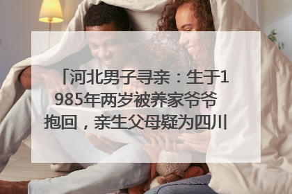 河北男子寻亲：生于1985年两岁被养家爷爷抱回，亲生父母疑为四川仪陇人｜红星寻人