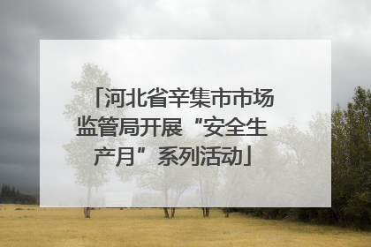 河北省辛集市市场监管局开展“安全生产月”系列活动